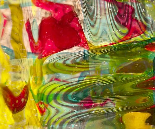 Yellow-green and red abstract Art Print